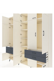 Hyperion Dolap 11 Raflı 4 Çekmeceli 2 Askılı 220x44x243 Aytaşı-Aytaşı/Antrasit