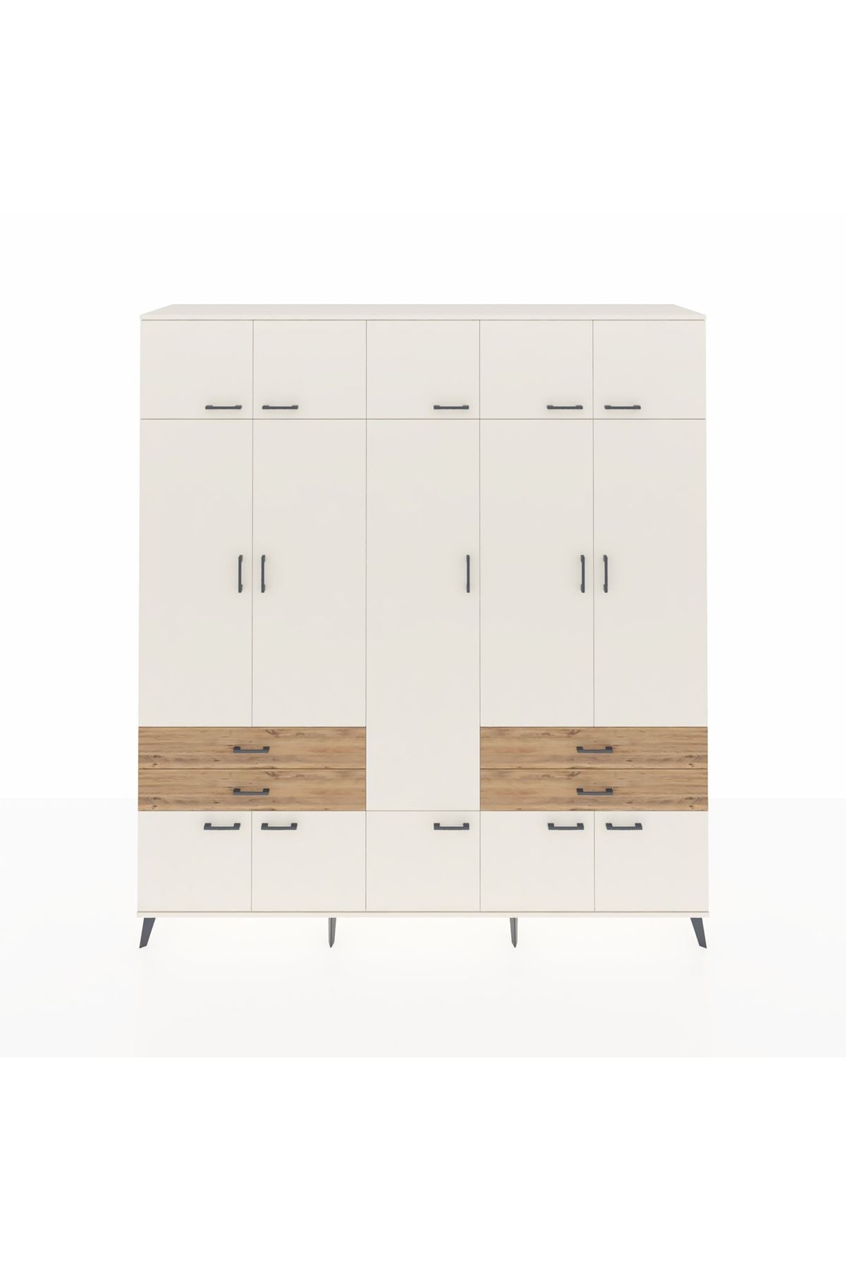 Hyperion Dolap 11 Raflı 4 Çekmeceli 2 Askılı 220x44x243 Aytaşı-Aytaşı/Çam