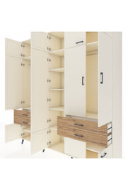 Hyperion Dolap 11 Raflı 4 Çekmeceli 2 Askılı 220x44x243 Aytaşı-Aytaşı/Çam