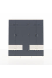 Hyperion Dolap 11 Raflı 4 Çekmeceli 2 Askılı 220x44x243 Aytaşı-Antrasit/Aytaşı