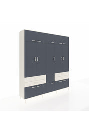 Hyperion Dolap 11 Raflı 4 Çekmeceli 2 Askılı 220x44x243 Aytaşı-Antrasit/Aytaşı