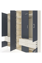 Hyperion Dolap 11 Raflı 4 Çekmeceli 2 Askılı 220x44x243 Aytaşı-Antrasit/Aytaşı