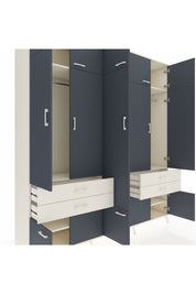 Hyperion Dolap 11 Raflı 4 Çekmeceli 2 Askılı 220x44x243 Aytaşı-Antrasit/Aytaşı