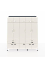 Hyperion Dolap 11 Raflı 4 Çekmeceli 2 Askılı 220x44x243 Antrasit-Aytaşı/Aytaşı