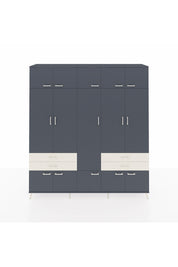 Hyperion Dolap 11 Raflı 4 Çekmeceli 2 Askılı 220x44x243 Antrasit-Antrasit/Aytaşı