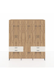 Hyperion Dolap 11 Raflı 4 Çekmeceli 2 Askılı 220x44x243 Çam-Çam/Aytaşı