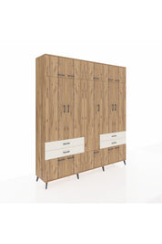 Hyperion Dolap 11 Raflı 4 Çekmeceli 2 Askılı 220x44x243 Çam-Çam/Aytaşı