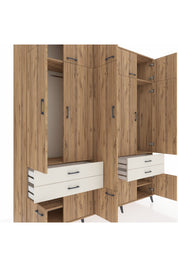 Hyperion Dolap 11 Raflı 4 Çekmeceli 2 Askılı 220x44x243 Çam-Çam/Aytaşı