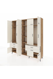 Hyperion Dolap 11 Raflı 4 Çekmeceli 2 Askılı 220x44x243 Çam-Aytaşı/Aytaşı
