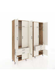 Hyperion Dolap 11 Raflı 4 Çekmeceli 2 Askılı 220x44x243 Çam-Aytaşı/Aytaşı