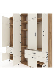 Hyperion Dolap 11 Raflı 4 Çekmeceli 2 Askılı 220x44x243 Çam-Aytaşı/Aytaşı