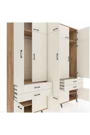 Hyperion Dolap 11 Raflı 4 Çekmeceli 2 Askılı 220x44x243 Çam-Aytaşı/Aytaşı