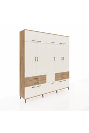 Hyperion Dolap 11 Raflı 4 Çekmeceli 2 Askılı 220x44x243 Çam-Aytaşı/Çam