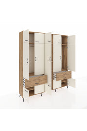 Hyperion Dolap 11 Raflı 4 Çekmeceli 2 Askılı 220x44x243 Çam-Aytaşı/Çam