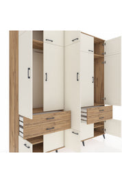 Hyperion Dolap 11 Raflı 4 Çekmeceli 2 Askılı 220x44x243 Çam-Aytaşı/Çam