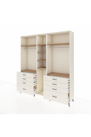 Hyperion Dolap 8 Raflı 8 Çekmeceli 3 Askılı 220x44x243 Aytaşı-Çam/Aytaşı