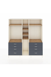 Hyperion Dolap 8 Raflı 8 Çekmeceli 3 Askılı 220x44x243 Aytaşı-Çam/Antrasit