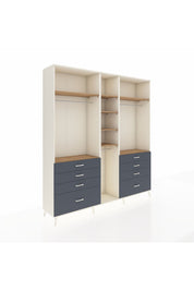Hyperion Dolap 8 Raflı 8 Çekmeceli 3 Askılı 220x44x243 Aytaşı-Çam/Antrasit