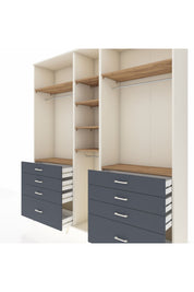 Hyperion Dolap 8 Raflı 8 Çekmeceli 3 Askılı 220x44x243 Aytaşı-Çam/Antrasit