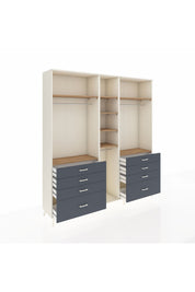 Hyperion Dolap 8 Raflı 8 Çekmeceli 3 Askılı 220x44x243 Aytaşı-Çam/Antrasit