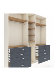 Hyperion Dolap 8 Raflı 8 Çekmeceli 3 Askılı 220x44x243 Aytaşı-Çam/Antrasit