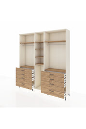 Hyperion Dolap 8 Raflı 8 Çekmeceli 3 Askılı 220x44x243 Aytaşı-Çam/Çam