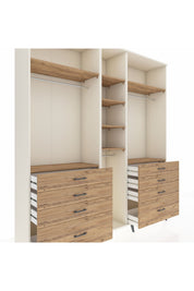 Hyperion Dolap 8 Raflı 8 Çekmeceli 3 Askılı 220x44x243 Aytaşı-Çam/Çam