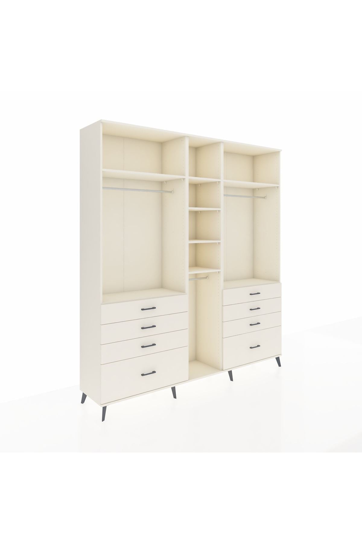 Hyperion Dolap 8 Raflı 8 Çekmeceli 3 Askılı 220x44x243 Aytaşı-Aytaşı/Aytaşı