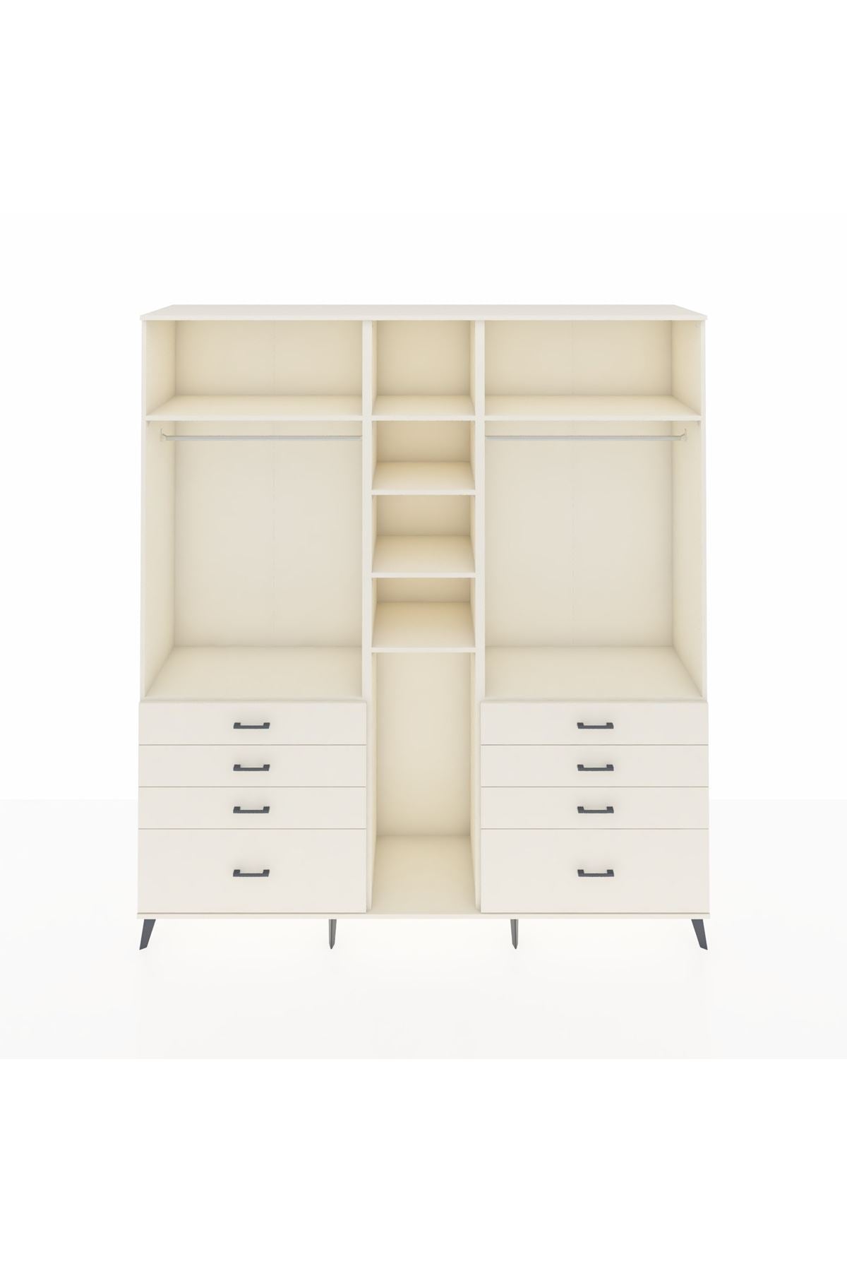 Hyperion Dolap 8 Raflı 8 Çekmeceli 3 Askılı 220x44x243 Aytaşı-Aytaşı/Aytaşı