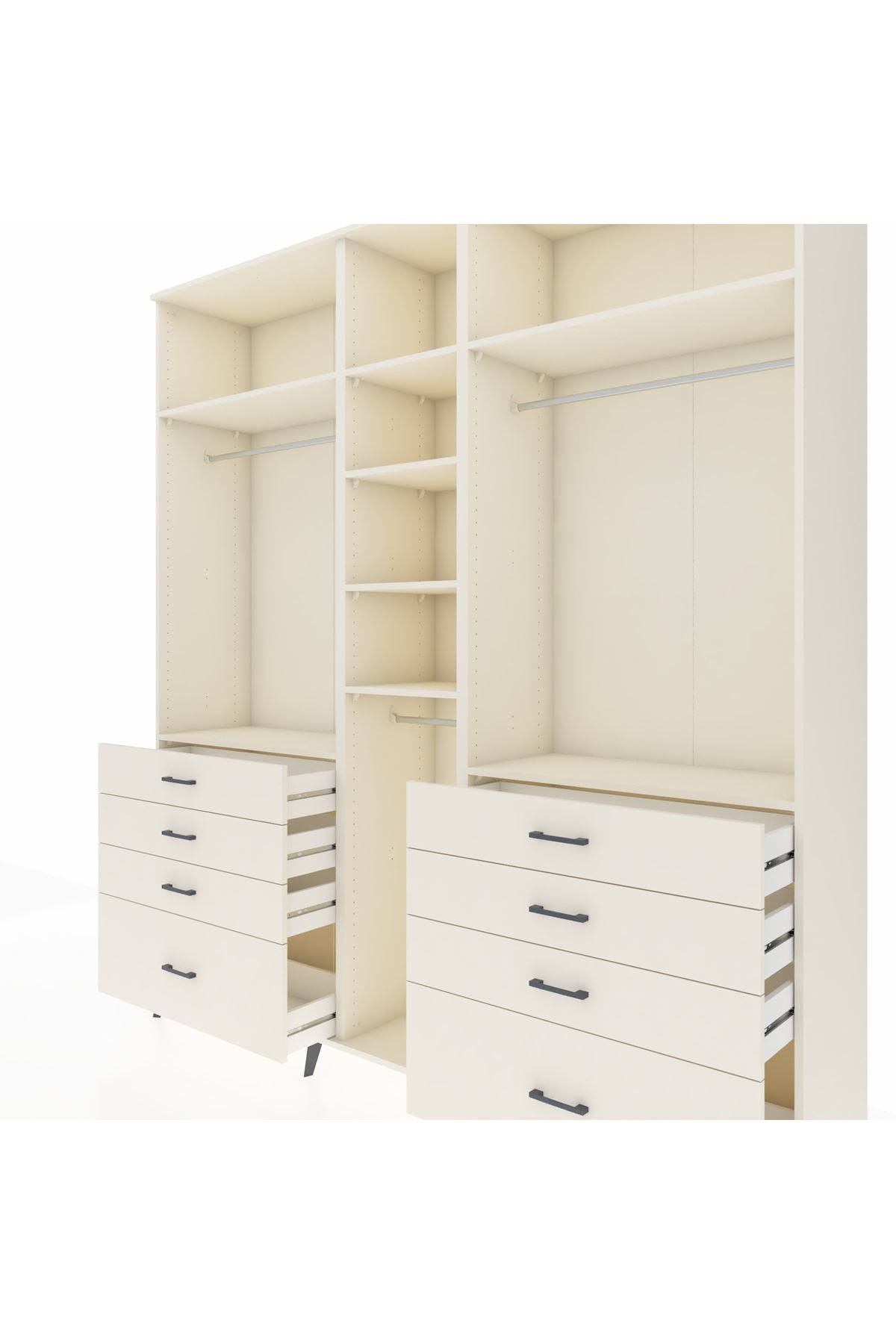 Hyperion Dolap 8 Raflı 8 Çekmeceli 3 Askılı 220x44x243 Aytaşı-Aytaşı/Aytaşı