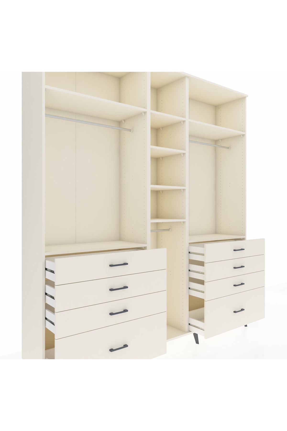 Hyperion Dolap 8 Raflı 8 Çekmeceli 3 Askılı 220x44x243 Aytaşı-Aytaşı/Aytaşı