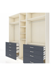 Hyperion Dolap 8 Raflı 8 Çekmeceli 3 Askılı 220x44x243 Aytaşı-Aytaşı/Antrasit