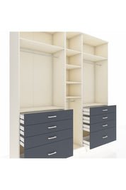 Hyperion Dolap 8 Raflı 8 Çekmeceli 3 Askılı 220x44x243 Aytaşı-Aytaşı/Antrasit