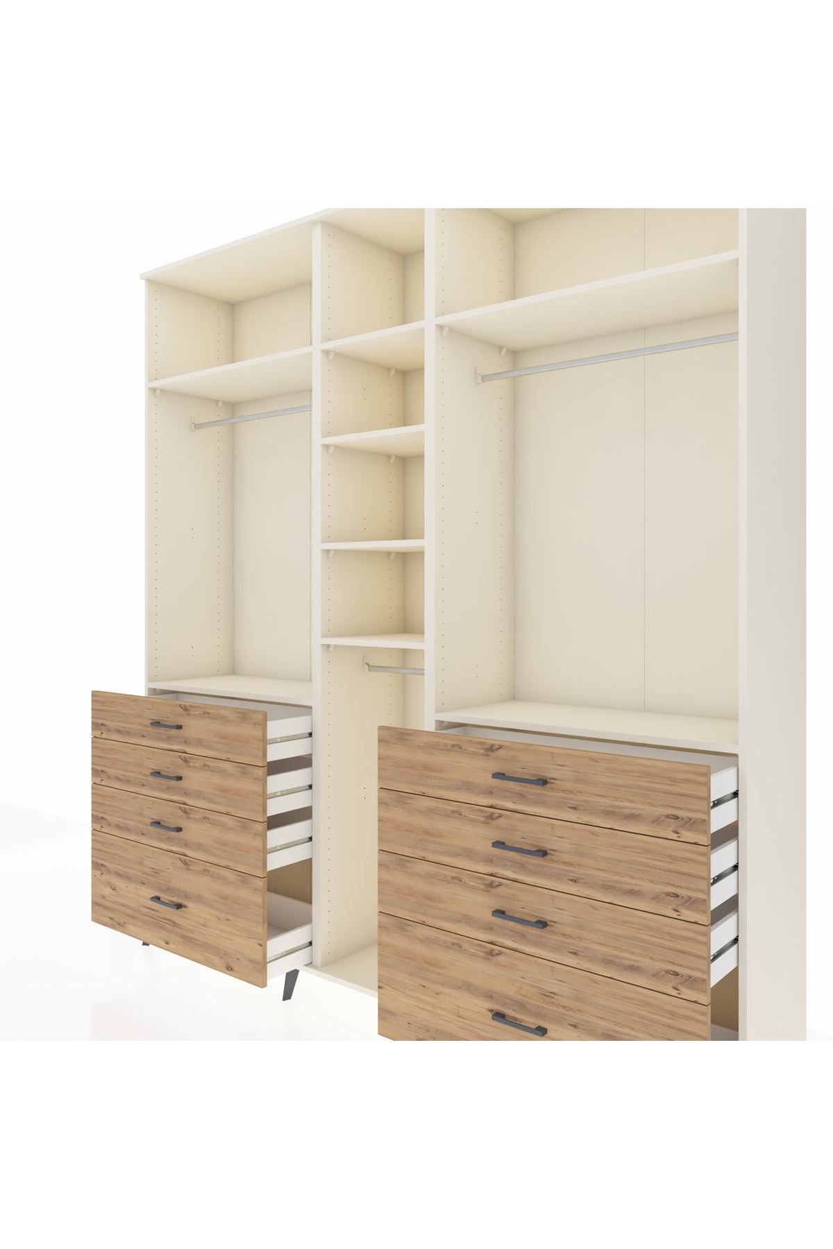 Hyperion Dolap 8 Raflı 8 Çekmeceli 3 Askılı 220x44x243 Aytaşı-Aytaşı/Çam