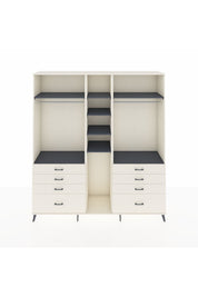 Hyperion Dolap 8 Raflı 8 Çekmeceli 3 Askılı 220x44x243 Aytaşı-Antrasit/Aytaşı