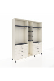 Hyperion Dolap 8 Raflı 8 Çekmeceli 3 Askılı 220x44x243 Aytaşı-Antrasit/Aytaşı