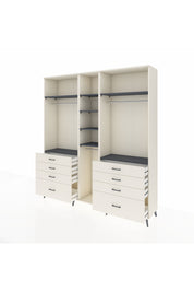 Hyperion Dolap 8 Raflı 8 Çekmeceli 3 Askılı 220x44x243 Aytaşı-Antrasit/Aytaşı