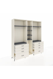 Hyperion Dolap 8 Raflı 8 Çekmeceli 3 Askılı 220x44x243 Aytaşı-Antrasit/Aytaşı