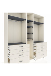 Hyperion Dolap 8 Raflı 8 Çekmeceli 3 Askılı 220x44x243 Aytaşı-Antrasit/Aytaşı