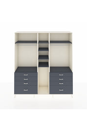 Hyperion Dolap 8 Raflı 8 Çekmeceli 3 Askılı 220x44x243 Aytaşı-Antrasit/Antrasit