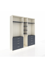 Hyperion Dolap 8 Raflı 8 Çekmeceli 3 Askılı 220x44x243 Aytaşı-Antrasit/Antrasit