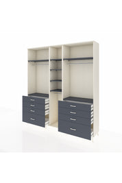 Hyperion Dolap 8 Raflı 8 Çekmeceli 3 Askılı 220x44x243 Aytaşı-Antrasit/Antrasit