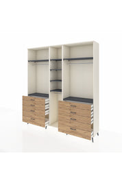 Hyperion Dolap 8 Raflı 8 Çekmeceli 3 Askılı 220x44x243 Aytaşı-Antrasit/Çam