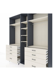 Hyperion Dolap 8 Raflı 8 Çekmeceli 3 Askılı 220x44x243 Antrasit-Aytaşı/Aytaşı