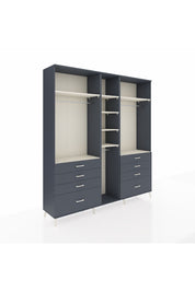 Hyperion Dolap 8 Raflı 8 Çekmeceli 3 Askılı 220x44x243 Antrasit-Aytaşı/Antrasit