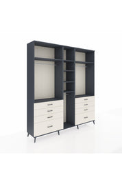 Hyperion Dolap 8 Raflı 8 Çekmeceli 3 Askılı 220x44x243 Antrasit-Antrasit/Aytaşı