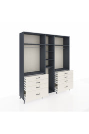 Hyperion Dolap 8 Raflı 8 Çekmeceli 3 Askılı 220x44x243 Antrasit-Antrasit/Aytaşı