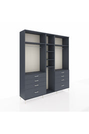 Hyperion Dolap 8 Raflı 8 Çekmeceli 3 Askılı 220x44x243 Antrasit-Antrasit/Antrasit