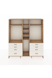 Hyperion Dolap 8 Raflı 8 Çekmeceli 3 Askılı 220x44x243 Çam-Çam/Aytaşı