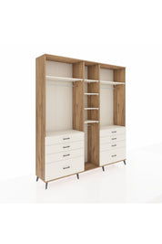 Hyperion Dolap 8 Raflı 8 Çekmeceli 3 Askılı 220x44x243 Çam-Aytaşı/Aytaşı
